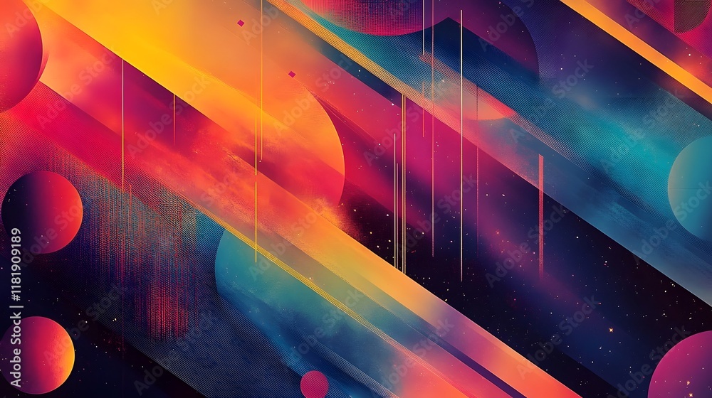 Poster visually striking and modern symbolic design featuring vibrant gradients clean patterns and subtle o