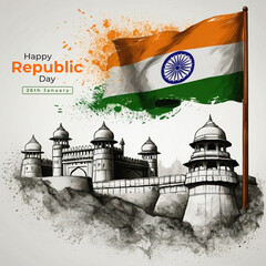 Indian republic day social media post template