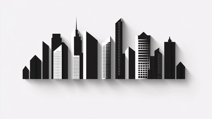 Obraz premium Monochrome Paper Cut City Design