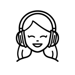 Joyful Woman Listening to Music with Headphones