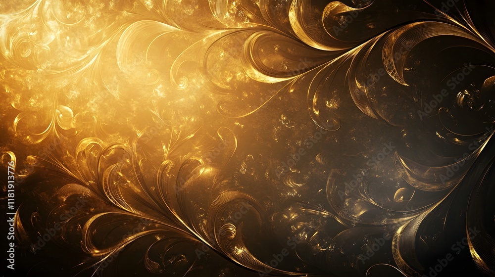 Poster ornamental gold elegant background featuring clean gradients vibrant patterns and subtle soft detail