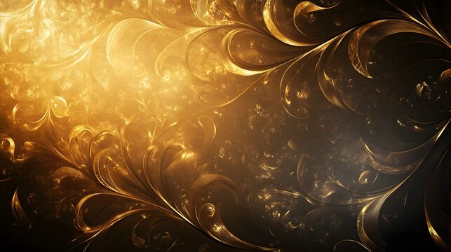 Ornamental gold elegant background featuring clean gradients vibrant patterns and subtle soft details  This image is a visually captivating and mesmerizing design with a luxurious sophisticated
