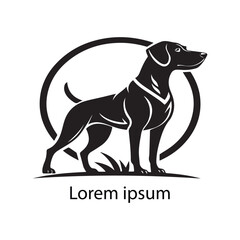 A set of black dog logo design silhouettes isolated on a white background. Vector illustration 