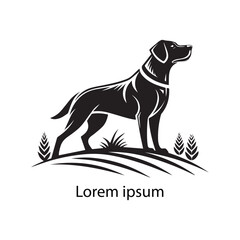 A set of black dog logo design silhouettes isolated on a white background. Vector illustration 