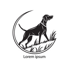 A set of black dog logo design silhouettes isolated on a white background. Vector illustration 