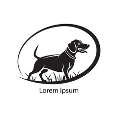 A set of black dog logo design silhouettes isolated on a white background. Vector illustration 