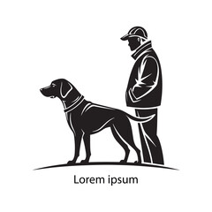 A set of black dog logo design silhouettes isolated on a white background. Vector illustration 