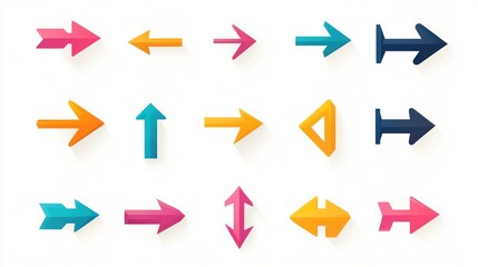 Collection of colorful arrows pointing in various directions.