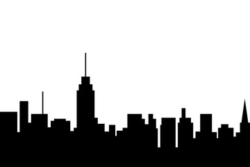 Fototapeta premium City skyline vector illustration. Urban landscape cityscape in flat style. cCity silhouette. Cityscape backgrounds. Daytime city skyline.