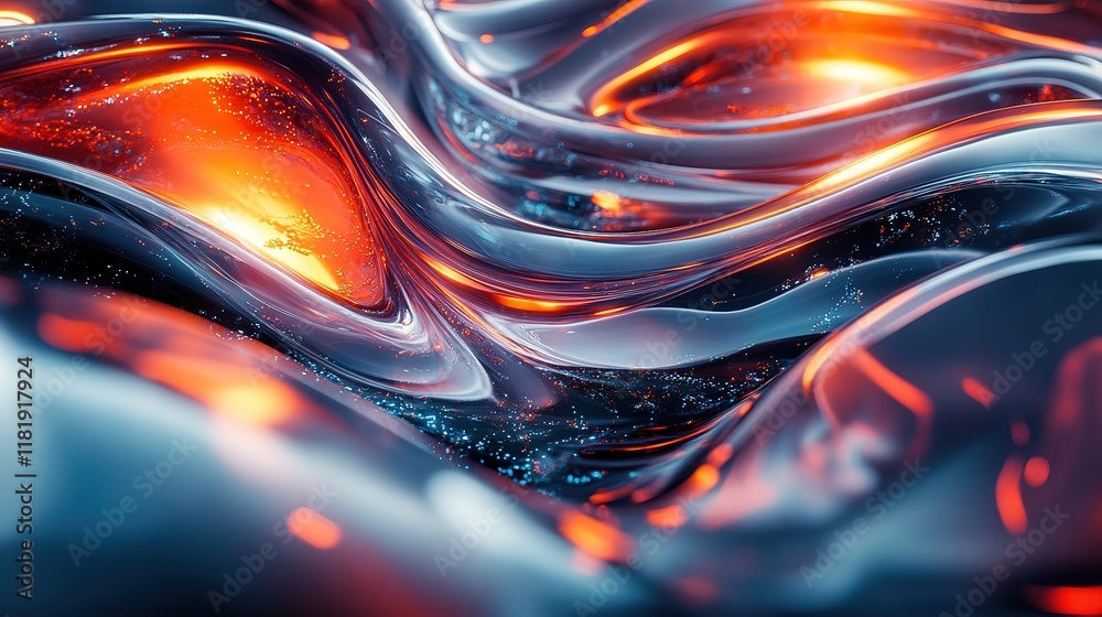 Poster cool waves and streams of light, creating a dynamic and futuristic visual experience that captivates