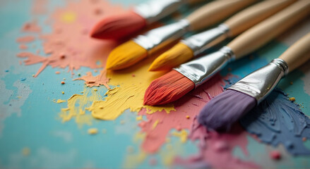 Fototapeta premium brushes and paints