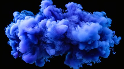 Fototapeta premium swirling cloud of deep blue smoke on a black background