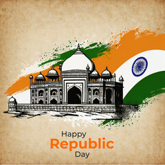 Indian republic day social media post template