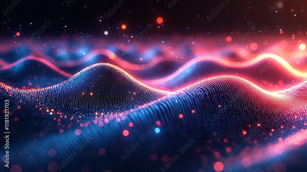 Poster cool waves and streams of light, creating a dynamic and futuristic visual experience that captivates