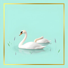 Obraz premium swans on the lake portrait