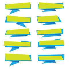 Fototapeta premium Set of folded paper banners