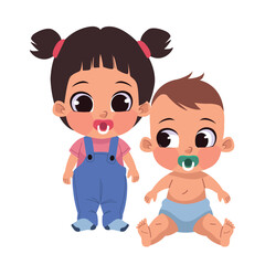 babies characters with pacifier