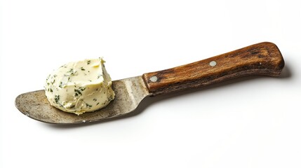 Garlic Infused Butter on Rustic Knife