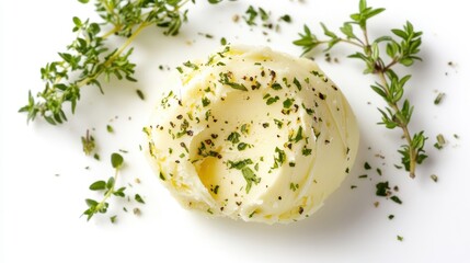 Softened Butter with Fresh Herbs Garnish