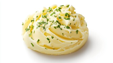 Herb-infused Butter Portion on White Background