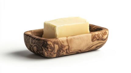 Rustic Wooden Dish for Butter Presentation