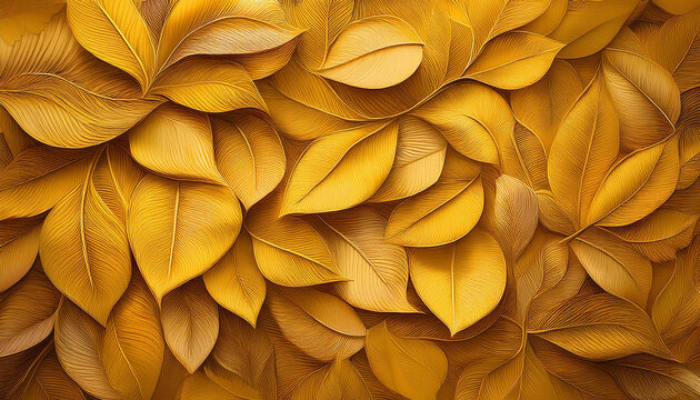 a leafy historical past with a yellowish color the leaves are drawn in a way that they seem like they're overlapping every different