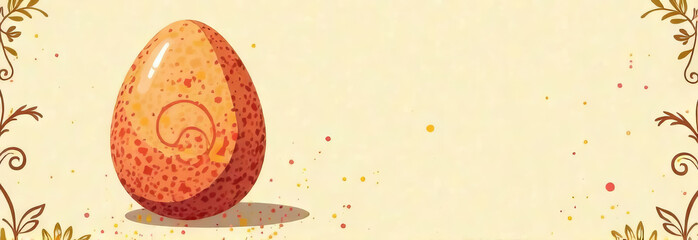 Obraz premium Fabulous painted egg close-up , banner, postcard, background. Easter eggs painted in different colors, for the bright Easter church holiday.