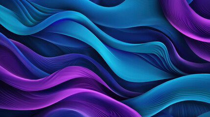 Fototapeta premium Vibrant abstract waves in blue and purple create dynamic visual flow