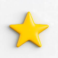 Obraz premium 3d gold glossy yellow star icon isolated on white background