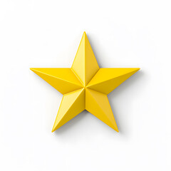 Fototapeta premium 3d gold glossy yellow star icon isolated on white background
