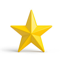 Fototapeta premium 3d gold glossy yellow star icon isolated on white background
