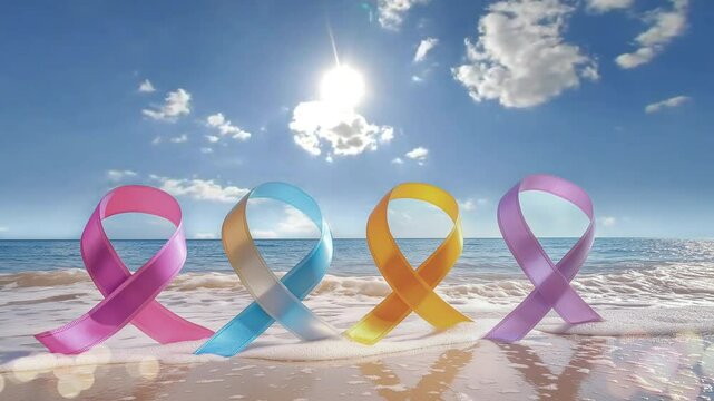 Cancer concept simbol animation looping video 4k