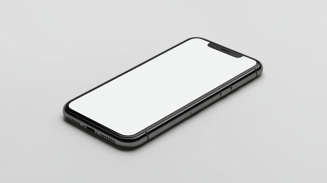 Sleek modern smartphone with blank screen on a neutral background