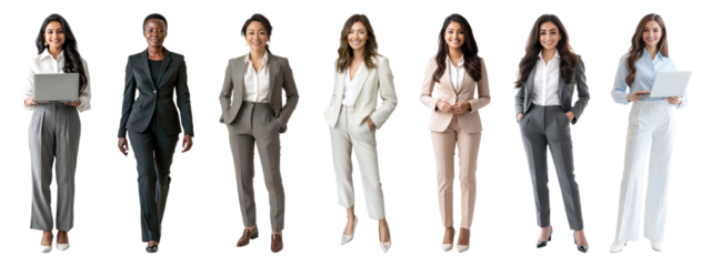 PNG Diverse professional women smiling, element set on transparent background