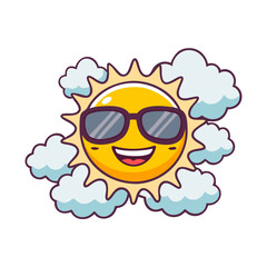 Bright Sun Cartoon Vector for Kids' Materials
