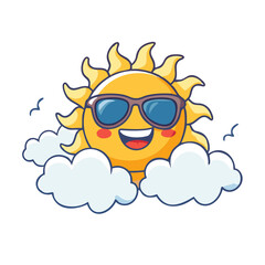 Bright Sun Cartoon Vector for Kids' Materials