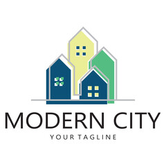 modern city, advanced city logo, environmentally friendly, advanced technology, future buildings