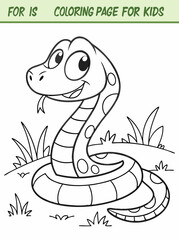 Cute Snake Coloring Page for Kids - Fun Printable Activity.