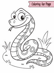 Cute Snake Coloring Page for Kids - Fun Printable Activity.