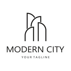 Fototapeta premium modern city, advanced city logo, environmentally friendly, advanced technology, future buildings