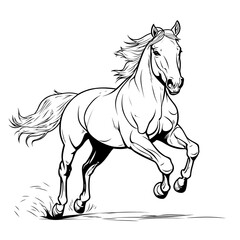 Fototapeta premium Powerful Silhouette of a Horse Head, Perfect for Logos and Designs