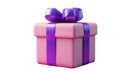 Obraz premium Pink gift box isolated on white background 