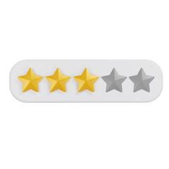 3D illustration with three star rating