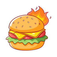 Spicy Burger Vectors: Perfect for Food and Branding Projects