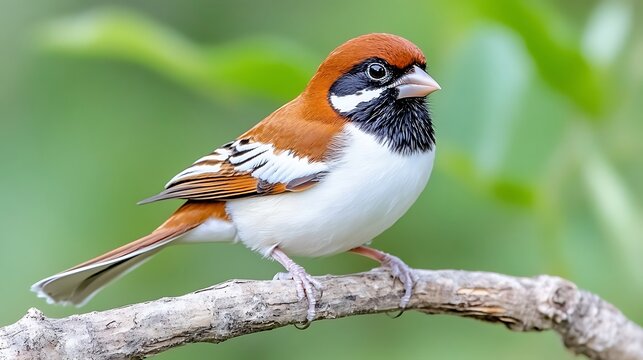 Chestnut tailed Minla Bird on Branch  Wildlife Photography