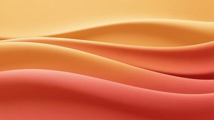 Fluid Abstract Waves: A Mesmerizing Blend of Warm Orange, Yellow, and Red Gradients in Smooth, Flowing Layers