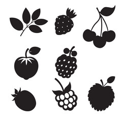 Berry Silhouette Vector Illustration Set