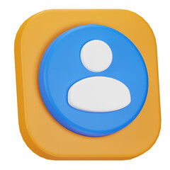 Profile Icon 3D Rendered icon User icon