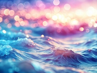 Pastel Blue Pink Wavy Bokeh Background - Abstract Soft Dreamy Texture