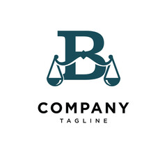 Letter B Law Scale Logo Icon Vector